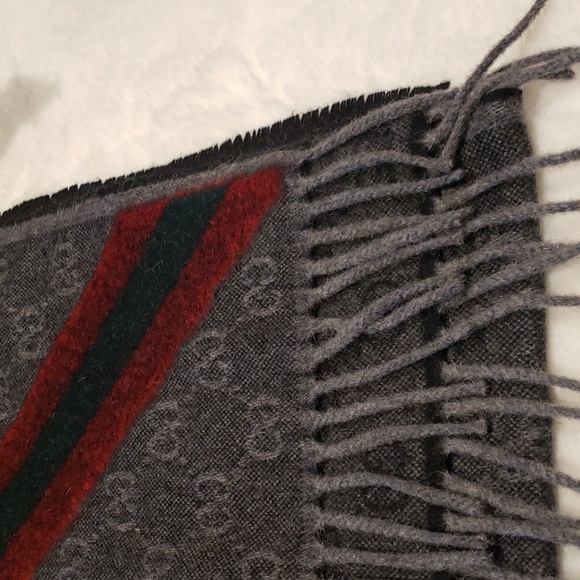 GUCCI GRAY SCARF wool with alpaca - Picture 5 of 6